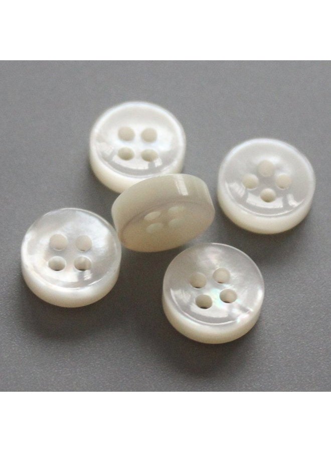 YaHoGa 20 Pieces Genuine White Mother of Pearl Shirt Buttons 10mm 16L 4MM Thickness Real MOP Shirt Buttons 10mm 20pcs white MOP11-white - Image 2