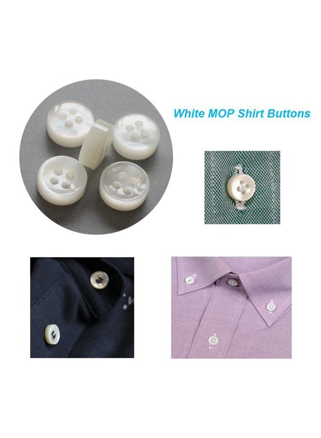 YaHoGa 20 Pieces Genuine White Mother of Pearl Shirt Buttons 10mm 16L 4MM Thickness Real MOP Shirt Buttons 10mm 20pcs white MOP11-white - Image 3