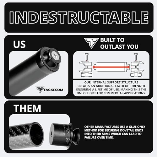Tackform 7 Long 20mm Ball and Socket Arm DuraLock 20 Series Aluminum Tube Arm Dual 20mm Sockets and Optional AntiTheft Knobs Black - Image 3
