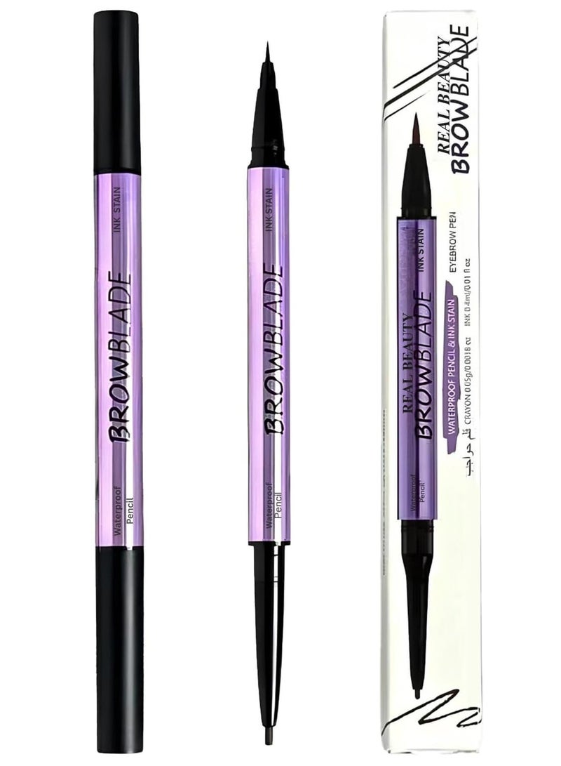 ريال بيوتي قلم حواجب مقاوم للماء بني غامق