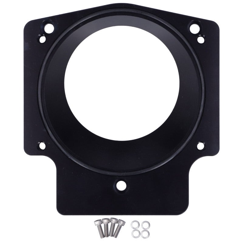 LS1 Intake Manifold Adapter: 3.6 Inch Black Aviation-Grade Aluminum Alloy Plate - 3/4 Inch Thickness 3D Machined Maximize Airflow LS Throttle Body Adapter for LS1 LS2 LS6 LS3 LS7 LS4 SX GM Gen III LS - Image 1