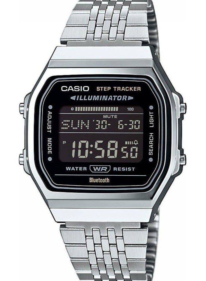 Casio Unisex's Digital Quartz Watch with Stainless Steel Strap ABL-100WE-1BDF, Silver, Bracelet - Image 1