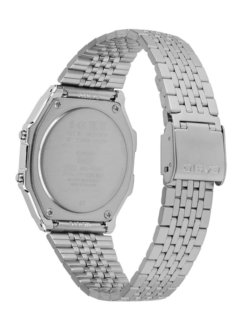 Casio Unisex's Digital Quartz Watch with Stainless Steel Strap ABL-100WE-1BDF, Silver, Bracelet - Image 2