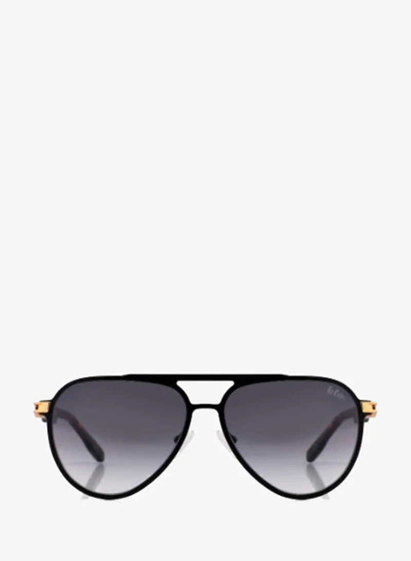 لي كوبر Polarized Sunglasses Black Frame Gradient Grey Mirror Lens 58mm  - LCU10247C2