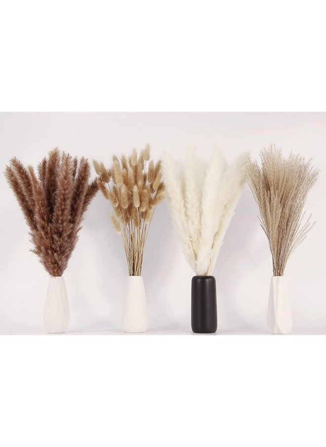 Generic Dried Pampas Grass Decor 100 Pcs Pampas Grass Contains Bunny Tails Dried Flowers Reed Grass Bouquet For Wedding Flowers Home Table Decor Rustic Farmhouse Party White And Brown  - Image 3