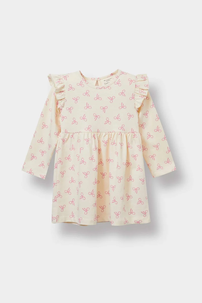 ديفاكتو Baby Girl Patterned Long Sleeve Dress