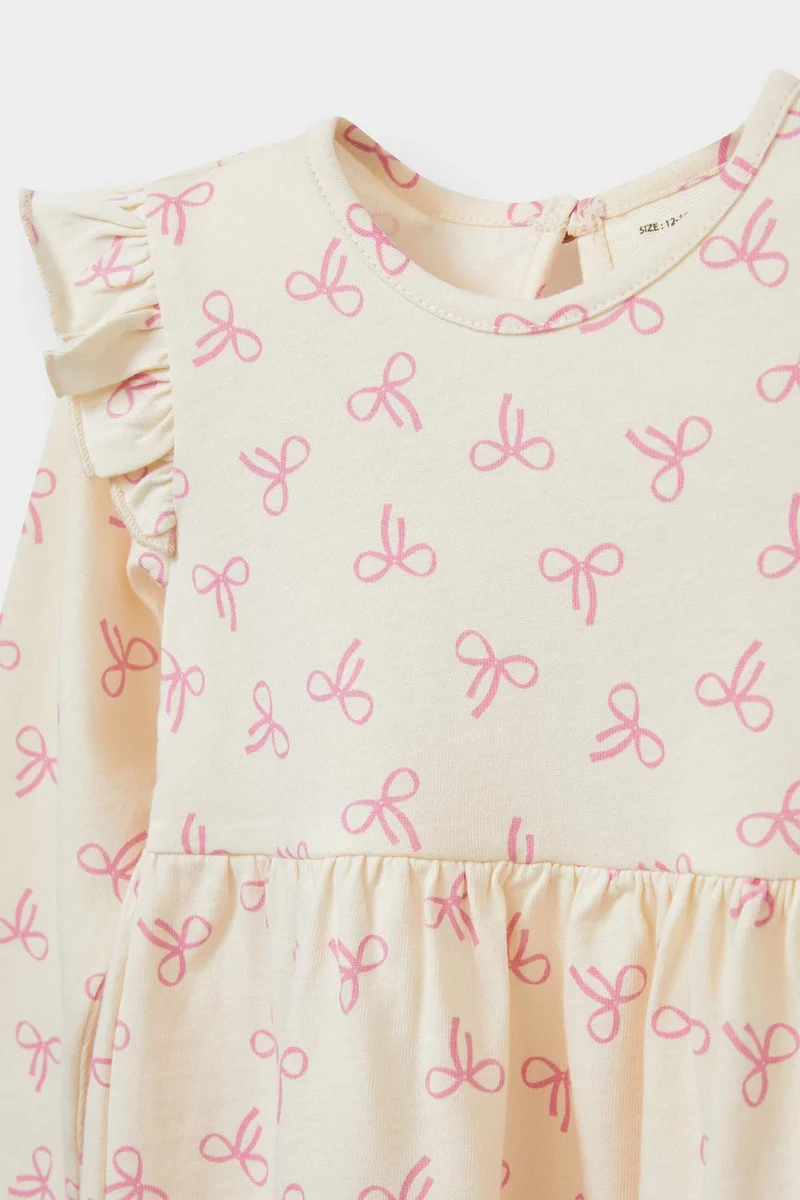 ديفاكتو Baby Girl Patterned Long Sleeve Dress