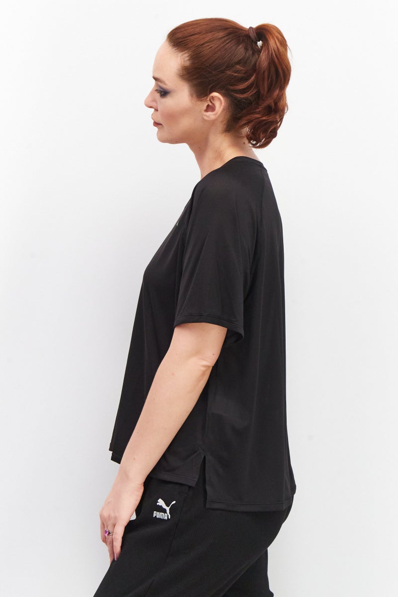 PUMA Women Relaxed Fit Brand Logo Training Top, Black - Image 3