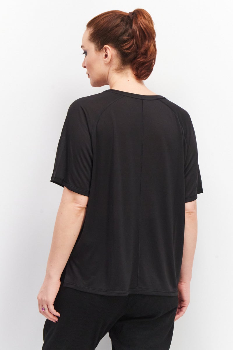 PUMA Women Relaxed Fit Brand Logo Training Top, Black - Image 4