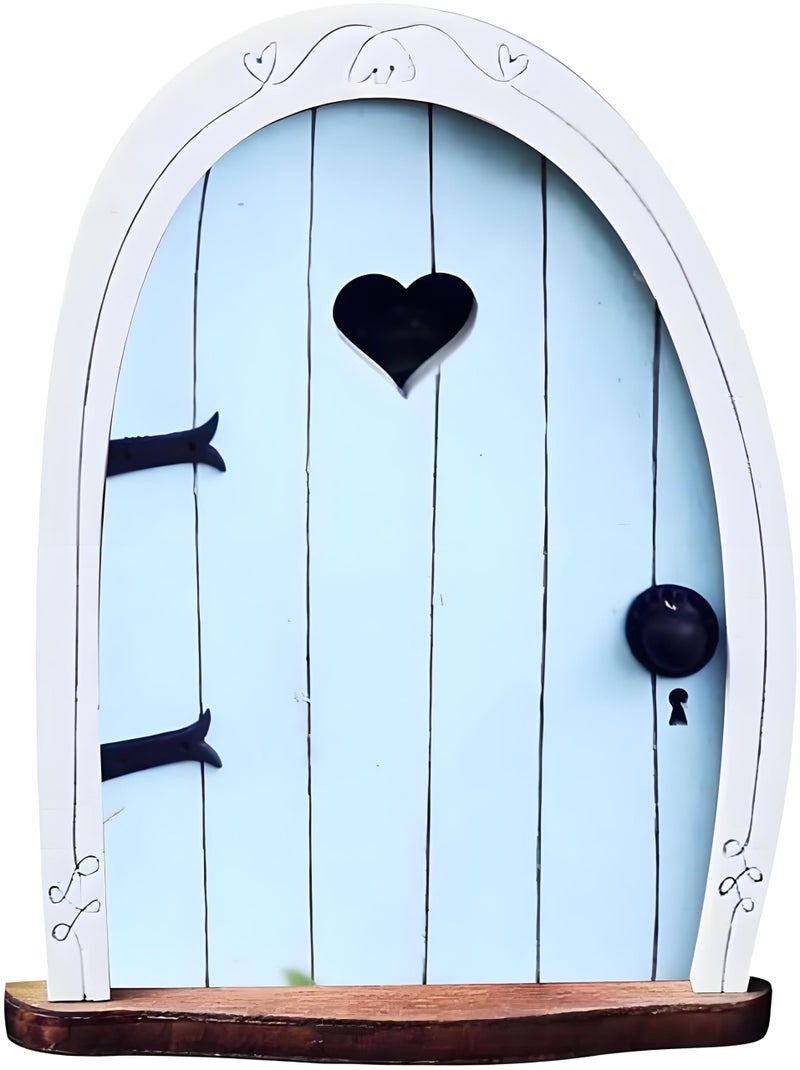 WinldMonmo Whimsical Miniature Fairy Door - Handcrafted 3D Mini Woodland Portal Tree Accessory for DIY Garden Landscapes, Terrarium Decor & Collector's Fantasy Displaysï¼ˆBlue Streak ï¼‰ - Image 1
