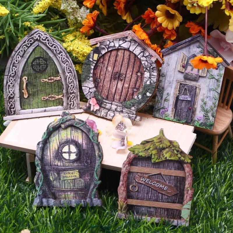 WinldMonmo Whimsical Miniature Fairy Door - Handcrafted 3D Mini Woodland Portal Tree Accessory for DIY Garden Landscapes, Terrarium Decor & Collector's Fantasy Displaysï¼ˆBlue Streak ï¼‰ - Image 5