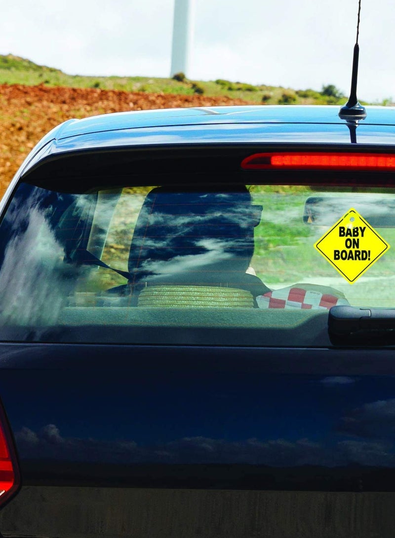 2 Pcs Baby On Board Signs Kids Safety Warning Baby on Board Stickers Premium PP With Powerful Suction Cups for Car - Image 3