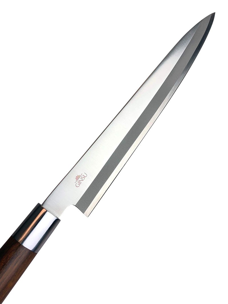 GINSU Yanagiba 9.5" Sashimi Knife, Brown - Premium Stainless-Steel Blade, Designed for Right Hand Usage - Image 4