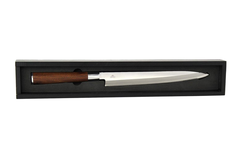 GINSU Yanagiba 9.5" Sashimi Knife, Brown - Premium Stainless-Steel Blade, Designed for Right Hand Usage - Image 2