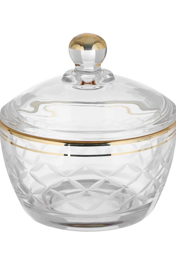 السيف غاليري طقم تقديم شاي وقهوة زجاج السيف غاليري، بذهبي، 26 قطعة - شفاف - Image 2