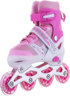 ROLLO ROLLO patinage 1 ROW WITH SAFTY AND HELMET - BINK - LARGE - SIZE 