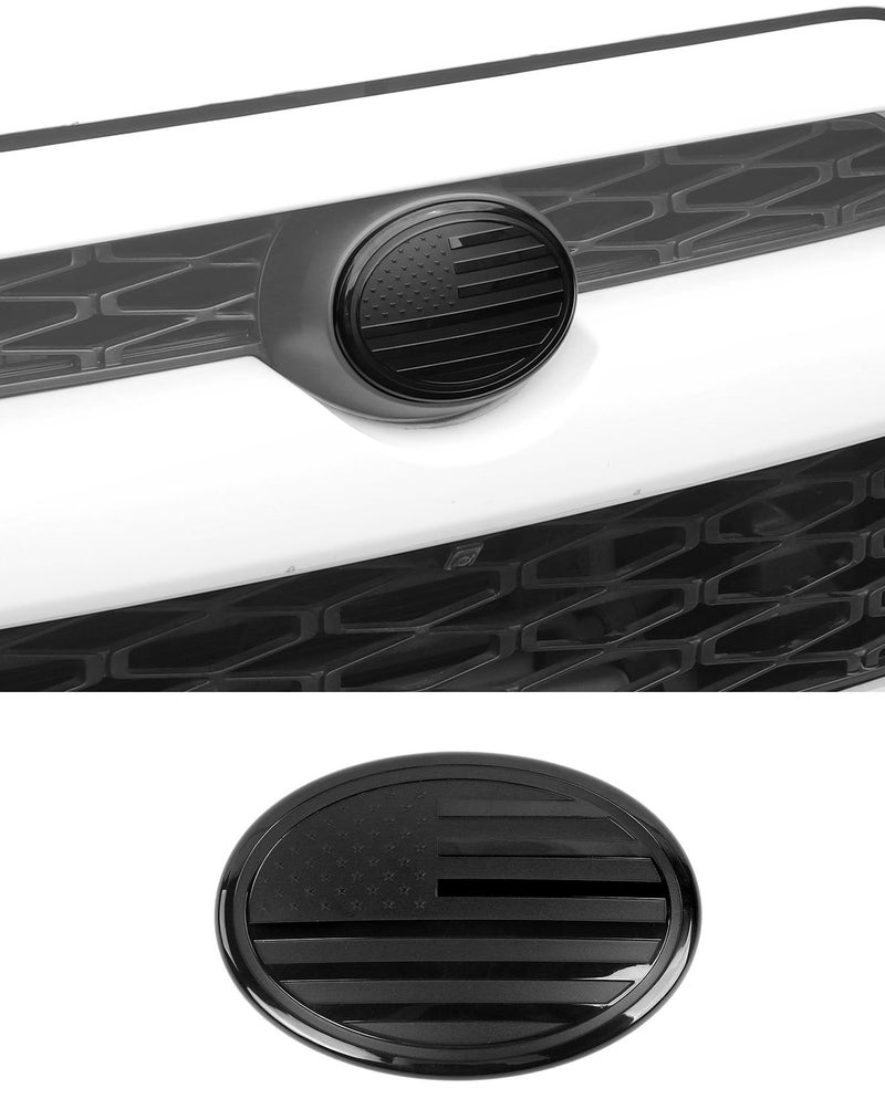DSWSQ for Toyota Grill Emblem Front Grille Badge Emblem Logo Cover Trim Fit for Toyota Series, for Camry, RAV4, Corolla, Tacoma, Highlander, 4Runner Series, 6×4.2 inches, Black - Image 1