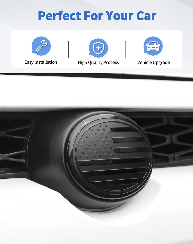 DSWSQ for Toyota Grill Emblem Front Grille Badge Emblem Logo Cover Trim Fit for Toyota Series, for Camry, RAV4, Corolla, Tacoma, Highlander, 4Runner Series, 6×4.2 inches, Black - Image 3