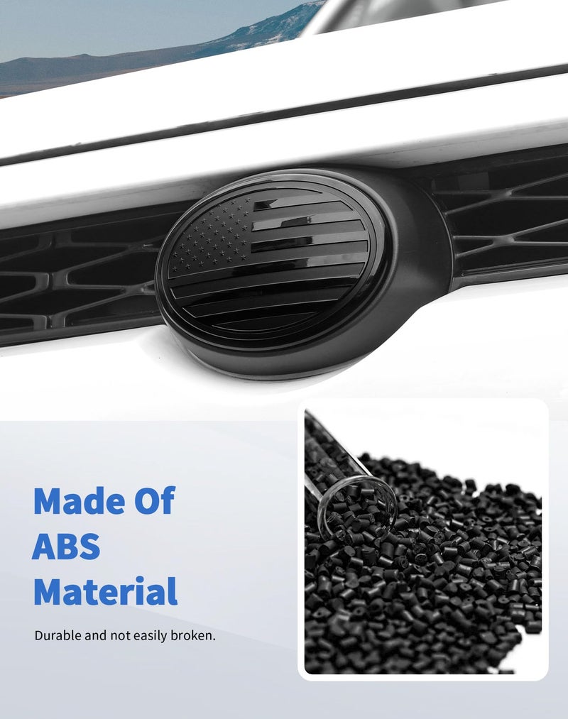 DSWSQ for Toyota Grill Emblem Front Grille Badge Emblem Logo Cover Trim Fit for Toyota Series, for Camry, RAV4, Corolla, Tacoma, Highlander, 4Runner Series, 6×4.2 inches, Black - Image 2