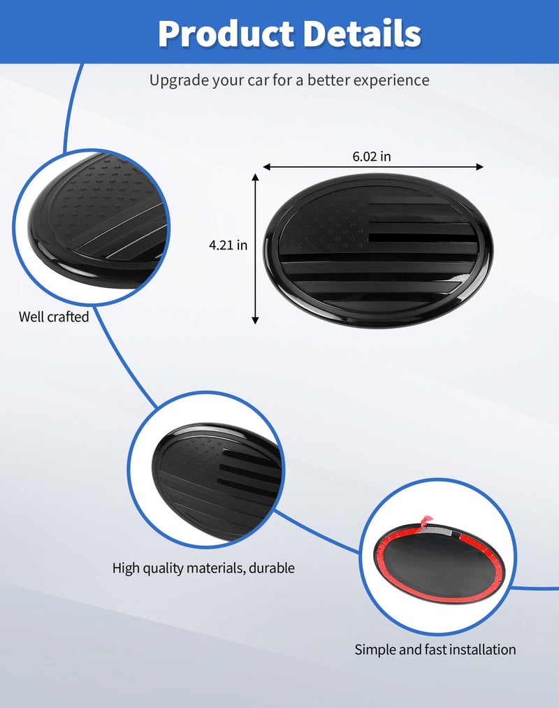 DSWSQ for Toyota Grill Emblem Front Grille Badge Emblem Logo Cover Trim Fit for Toyota Series, for Camry, RAV4, Corolla, Tacoma, Highlander, 4Runner Series, 6×4.2 inches, Black - Image 5