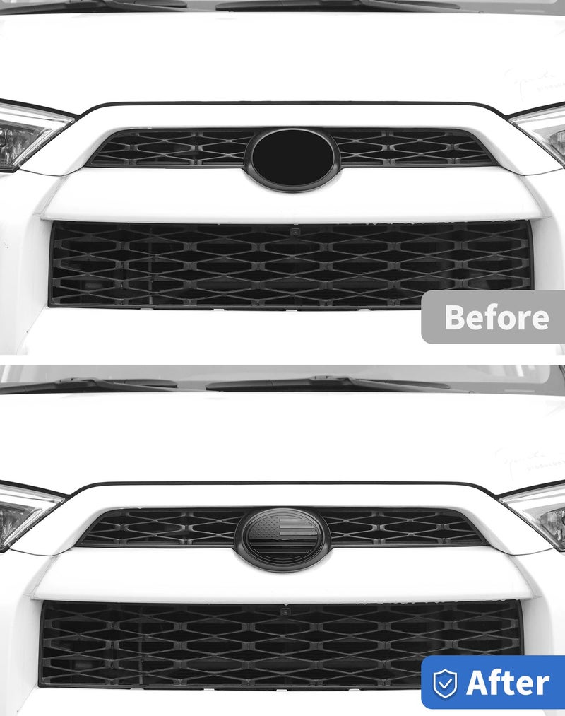 DSWSQ for Toyota Grill Emblem Front Grille Badge Emblem Logo Cover Trim Fit for Toyota Series, for Camry, RAV4, Corolla, Tacoma, Highlander, 4Runner Series, 6×4.2 inches, Black - Image 4