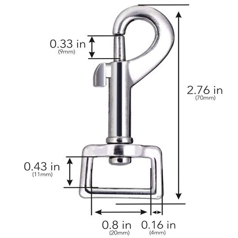 DIY Crafts 1 Antique Silver Swivel Snap Hooks Metal Heavy Duty Square Eye Clasp Buckle Trigger Clip Multi Best Spring Pet Buckle Key Chain for Linking Dog Lea 1 Antique Silver - Image 2