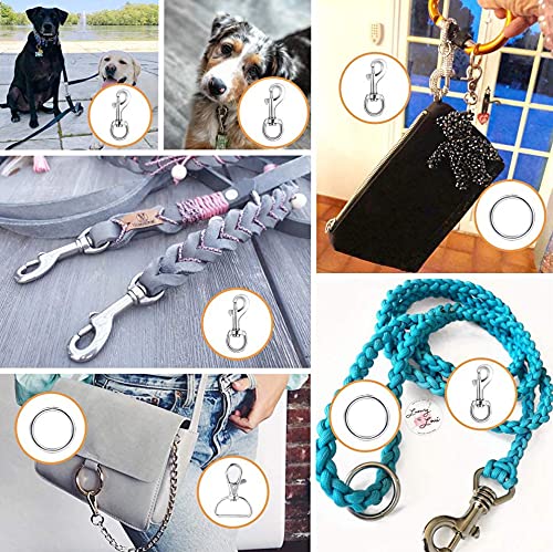 DIY Crafts 1 Antique Silver Swivel Snap Hooks Metal Heavy Duty Square Eye Clasp Buckle Trigger Clip Multi Best Spring Pet Buckle Key Chain for Linking Dog Lea 1 Antique Silver - Image 4