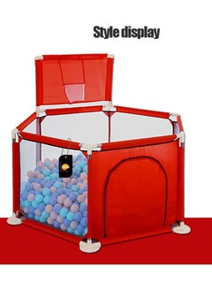 MUMS PLANET Baby Playpen, Foldable Baby Kids Playpen Activity Center Room, Baby Furniture Play Yard with Basketball Hoop, Sturdy Playpen with Anti-Slip Base for Indoor and Outdoor  - Image 3
