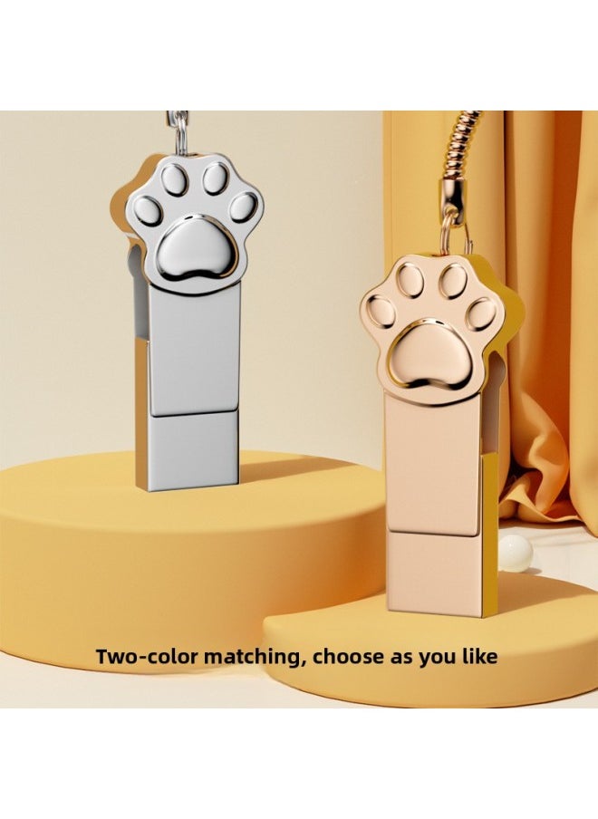 Generic Dual-interface High-speed USB Flash Drive Type-c Mobile Phone U Disk Computer Dual-purpose Cute Female Cat Claw Cartoon Memory Expansion-Capacity:64g Rose Gold [personalized Signature]-Interface:Type-C  - Image 5