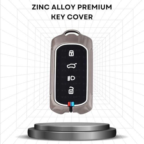 Keycept Metal Alloy Key Cover Compatible for Tata Curvv, Curvv EV Smart Key with Keychain (Long Keychain). - Image 3