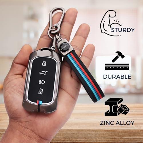 Keycept Metal Alloy Key Cover Compatible for Tata Curvv, Curvv EV Smart Key with Keychain (Long Keychain). - Image 4