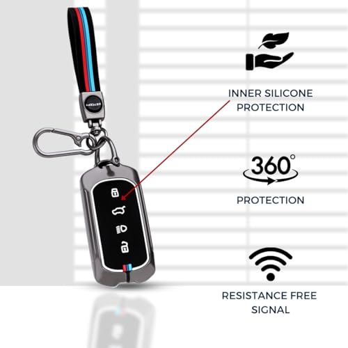 Keycept Metal Alloy Key Cover Compatible for Tata Curvv, Curvv EV Smart Key with Keychain (Long Keychain). - Image 5