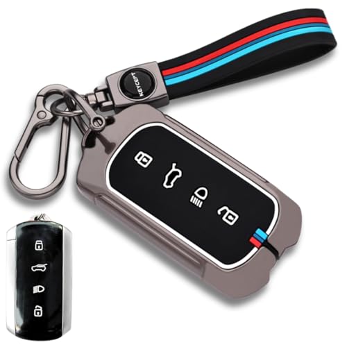 Keycept Metal Alloy Key Cover Compatible for Tata Curvv, Curvv EV Smart Key with Keychain (Long Keychain). - Image 1