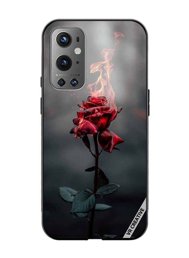 VR CREATIVE Protective Case Cover For OnePlus 9 Pro Burning Rose Design Multicolour - Image 1