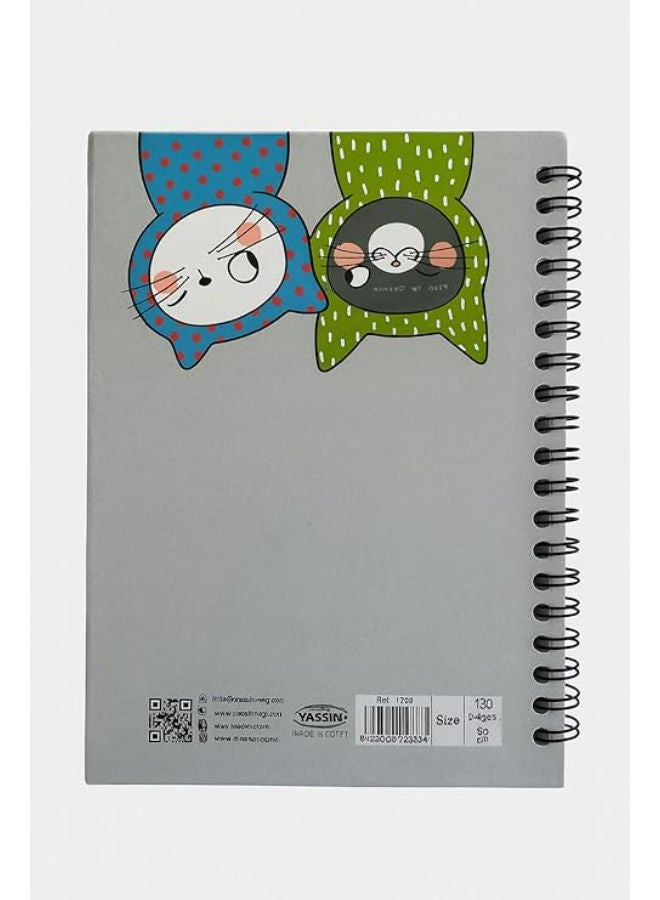 Yassin So Many Cats Notebook, 120 Pages 14x20cm Wire-Bound for Fun Notes and Journaling - Image 2