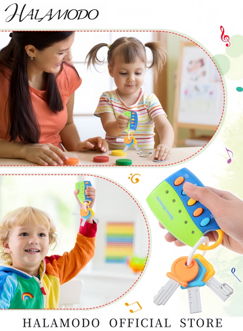 هالامودو مفاتيح سيارة لعبة مع أضواء وأصوات، لعبة تفاعلية للأطفال، مفاتيح وهمية، ألعاب موسيقية ممتعة وتعليمية للأطفال الصغار، 10 أشهر - Image 2