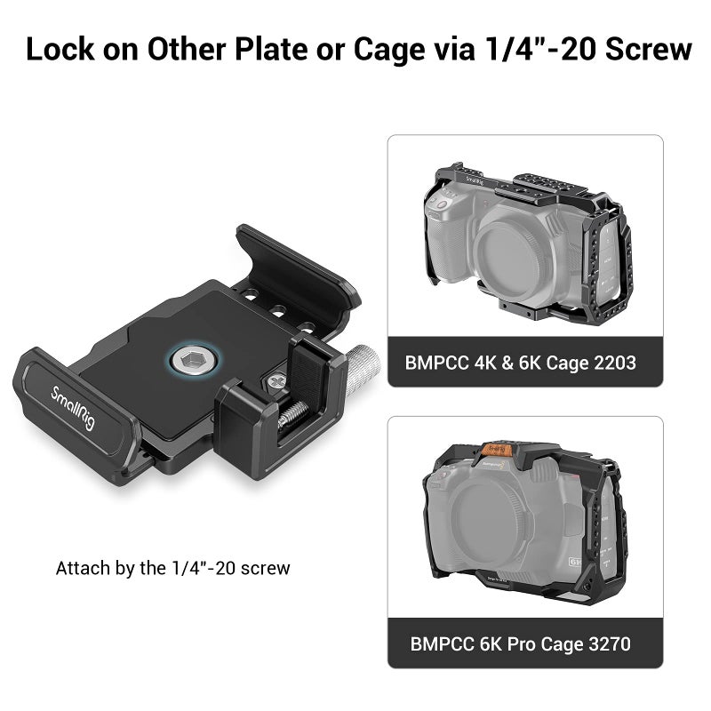 SMALLRIG SSD Mount Bracket SSD Holder for Samsung T5/T7 SSD, SanDisk SSD, SanDisk SSD T5/T7, Compatible Cage for BMPCC 6K Pro - 3272 - Image 4