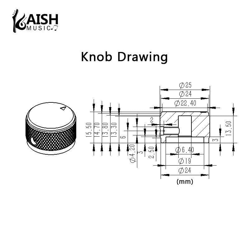 KAISH 2Pack 636425mm Diam Aluminium Potentiometer Knobs 14 Universal Metal Pot Knobs with Indicator and Set Screw for GuitarBassAMP AmplifierPower AmplifierPreampsAudio Equipments Gold - Image 3