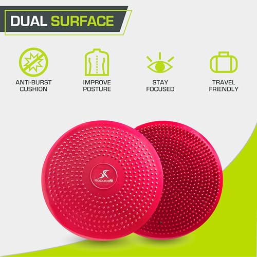 ProsourceFit Core Balance Disc Trainer, 14” Diameter with Pump for Improving Posture, Fitness, Stability - Image 5