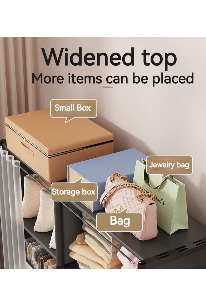 XiuWoo 6 Layers Dustproof Wardrobe For Clothes Side Cabinets Household Bedroom Storage With Door Cover Simple Assembly Storage Cabinet Hanging Wardrobe Rental Room Wardrobe - Image 2