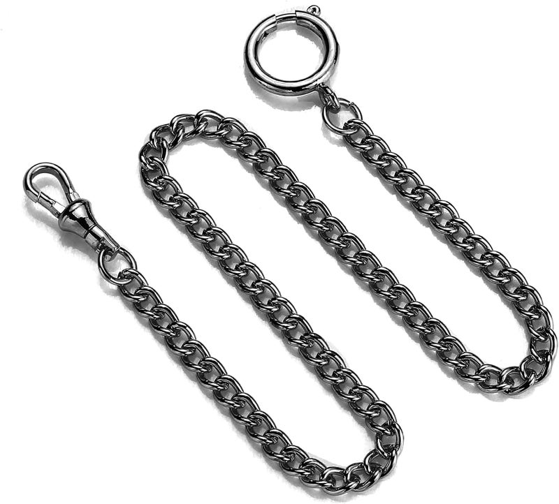 BoShiYa Pocket Watch Chain Gold/Silver Vintage Metal Alloy Albert Vest Lobster Clasps Chain Link - Image 5