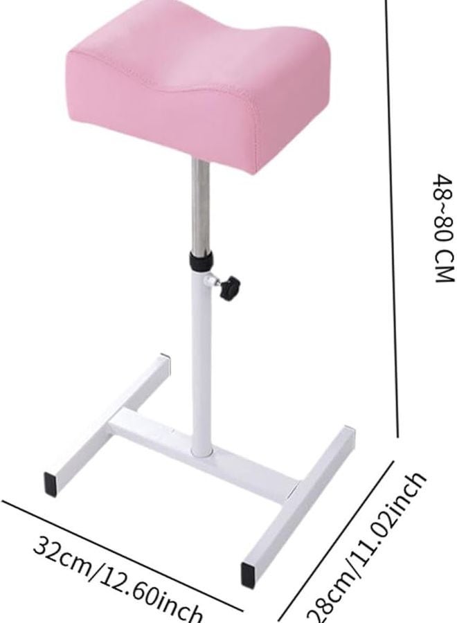 Pink Adjustable Height Pedicure Footrest Stool With Cushion For Salon Spa And Home Use - Image 4