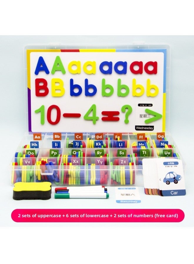 Magnetic English Letters Magnetic Stickers Children's English Natural Spelling Magnet Toys For Early Childhood Education-Color:Color Mixing 1 Set Of Uppercase +3 Sets Of Lowercase (increase The Base Plate To Send Cards) - Image 5