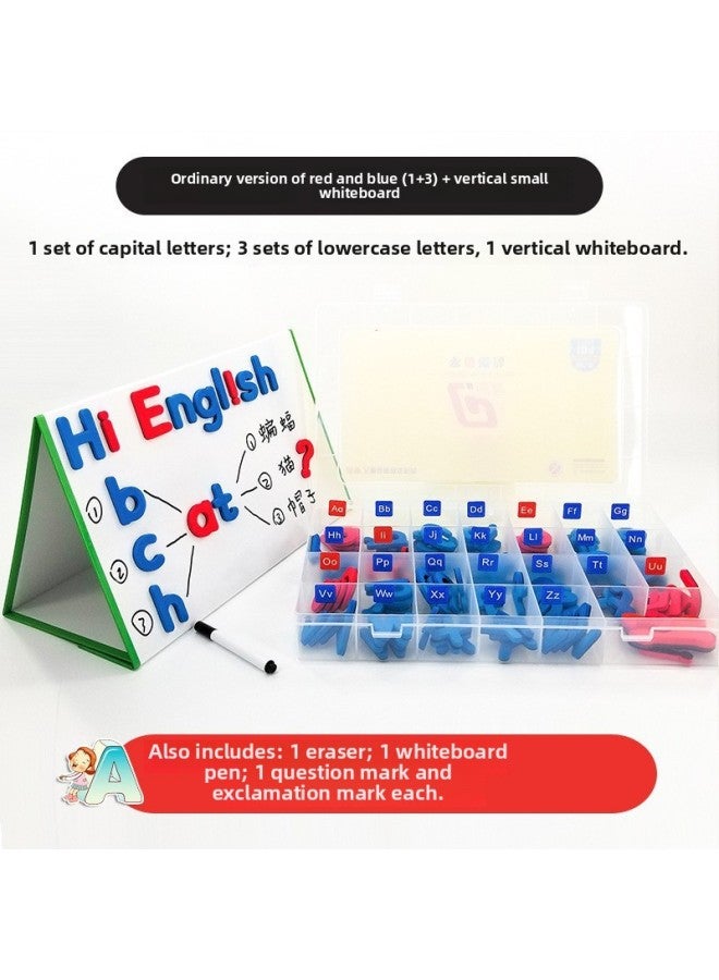 Magnetic English Letters Magnetic Stickers Children's English Natural Spelling Magnet Toys For Early Childhood Education-Color:Color Mixing 1 Set Of Uppercase +3 Sets Of Lowercase (increase The Base Plate To Send Cards) - Image 4