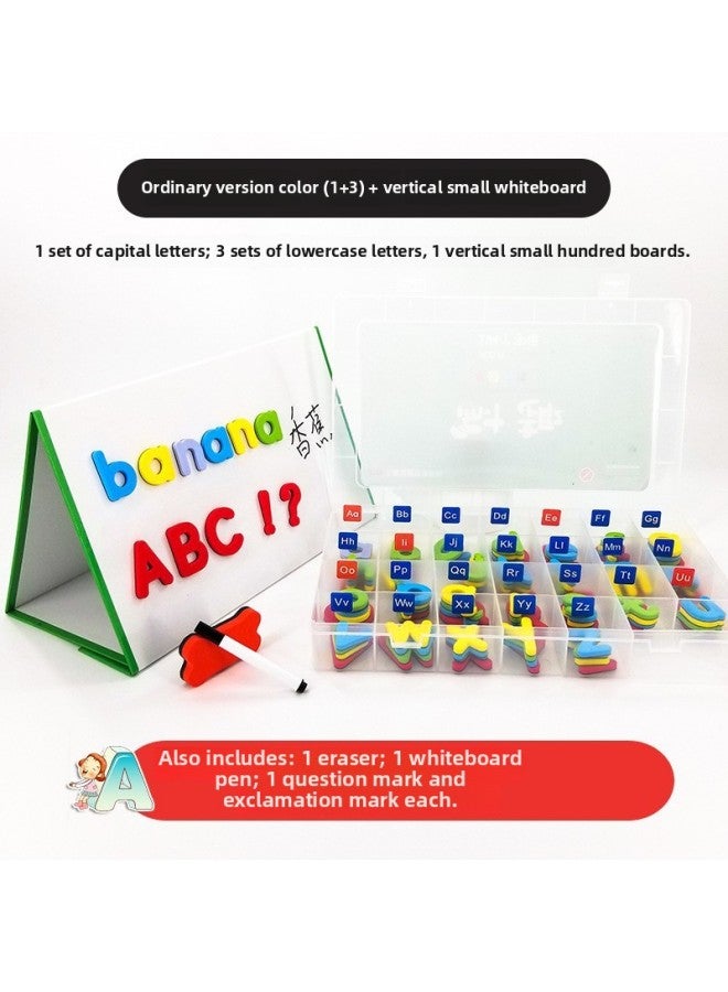 Magnetic English Letters Magnetic Stickers Children's English Natural Spelling Magnet Toys For Early Childhood Education-Color:Color Mixing 1 Set Of Uppercase +3 Sets Of Lowercase (increase The Base Plate To Send Cards) - Image 2