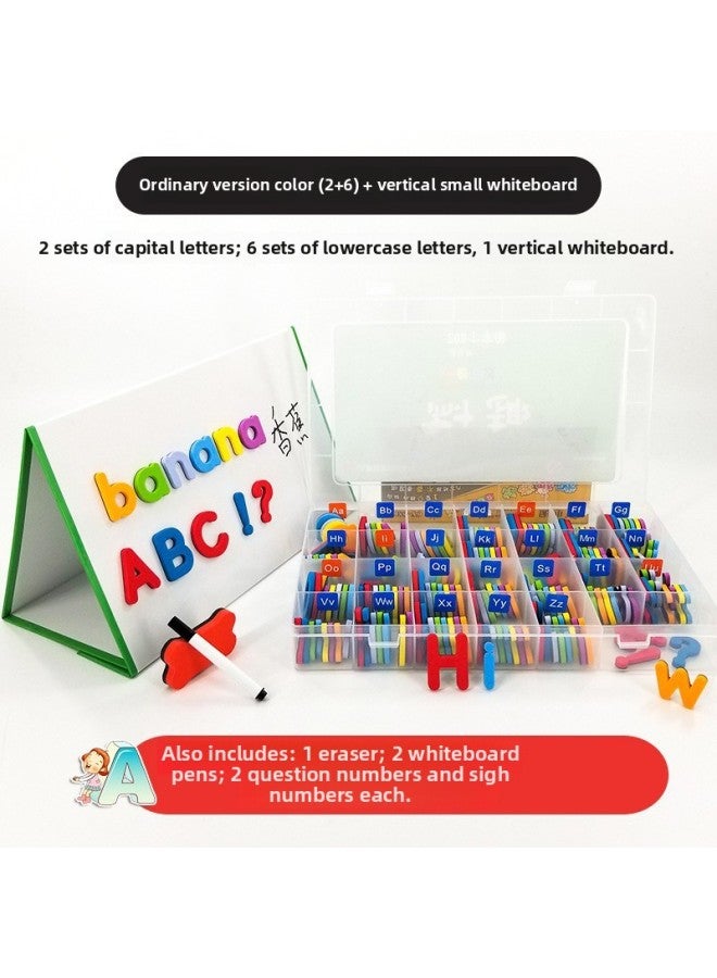 Magnetic English Letters Magnetic Stickers Children's English Natural Spelling Magnet Toys For Early Childhood Education-Color:Color Mixing 1 Set Of Uppercase +3 Sets Of Lowercase (increase The Base Plate To Send Cards) - Image 3