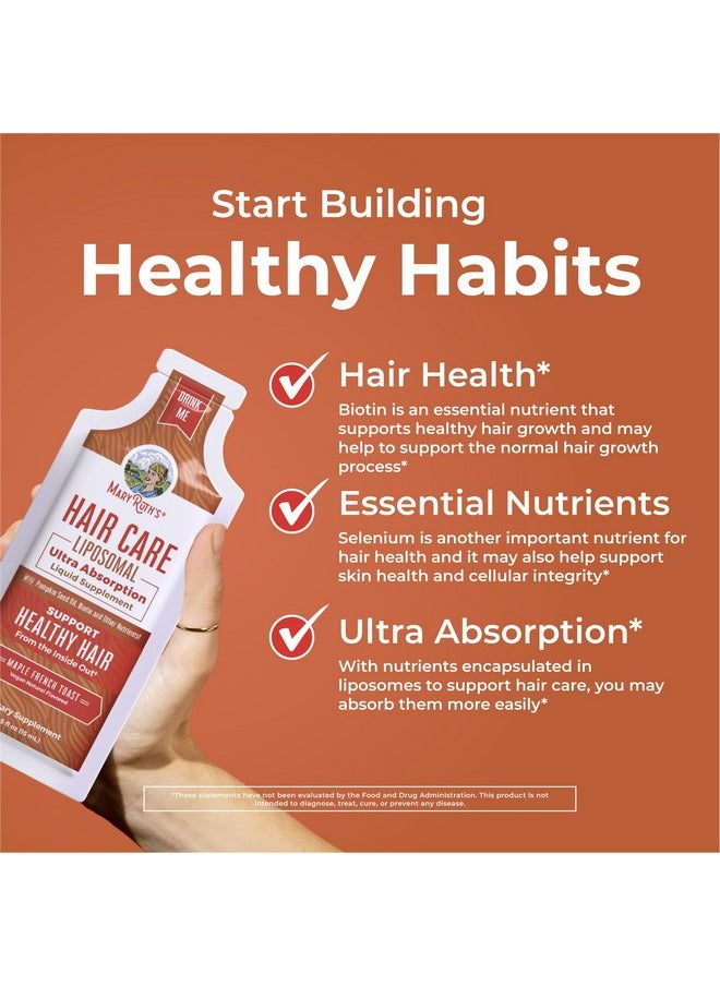 MaryRuth Organics MaryRuth Organics Hair Growth Vitamins, Sugar & Gluten Free, Liquid Hair Vitamins with Vitamin D3, Vitamin E Biotin Hyaluronic Acid, Selenium for Hair & Skin Care Vegan, Non-GMO, 14-0.5 Fl Oz Pouches  - Image 2
