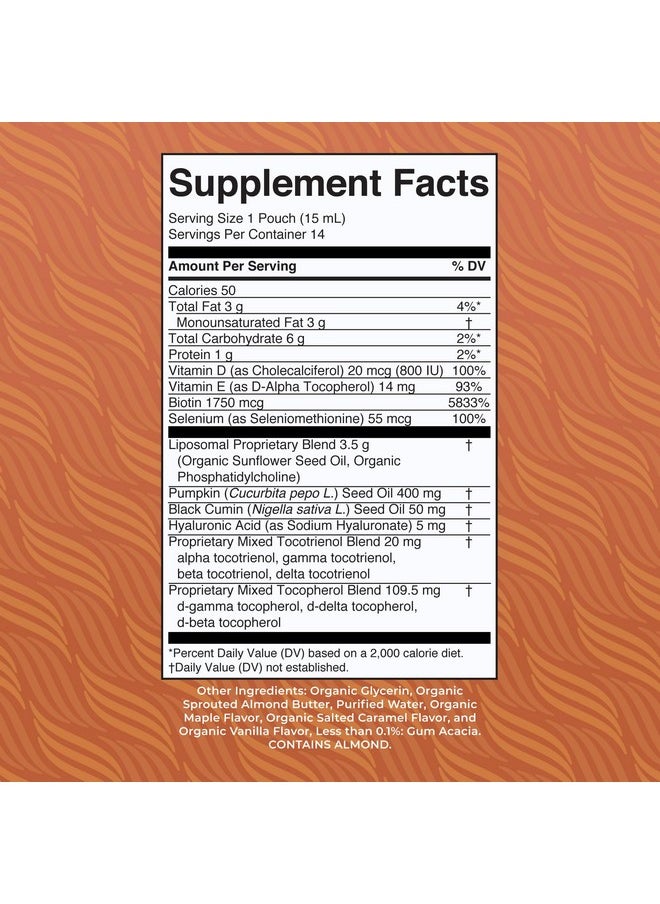 MaryRuth Organics MaryRuth Organics Hair Growth Vitamins, Sugar & Gluten Free, Liquid Hair Vitamins with Vitamin D3, Vitamin E Biotin Hyaluronic Acid, Selenium for Hair & Skin Care Vegan, Non-GMO, 14-0.5 Fl Oz Pouches  - Image 5