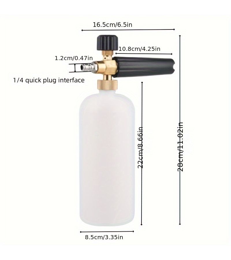 33.81oz High Pressure Foam Gun With 7 Color Nozzles For Car Wash - Image 3