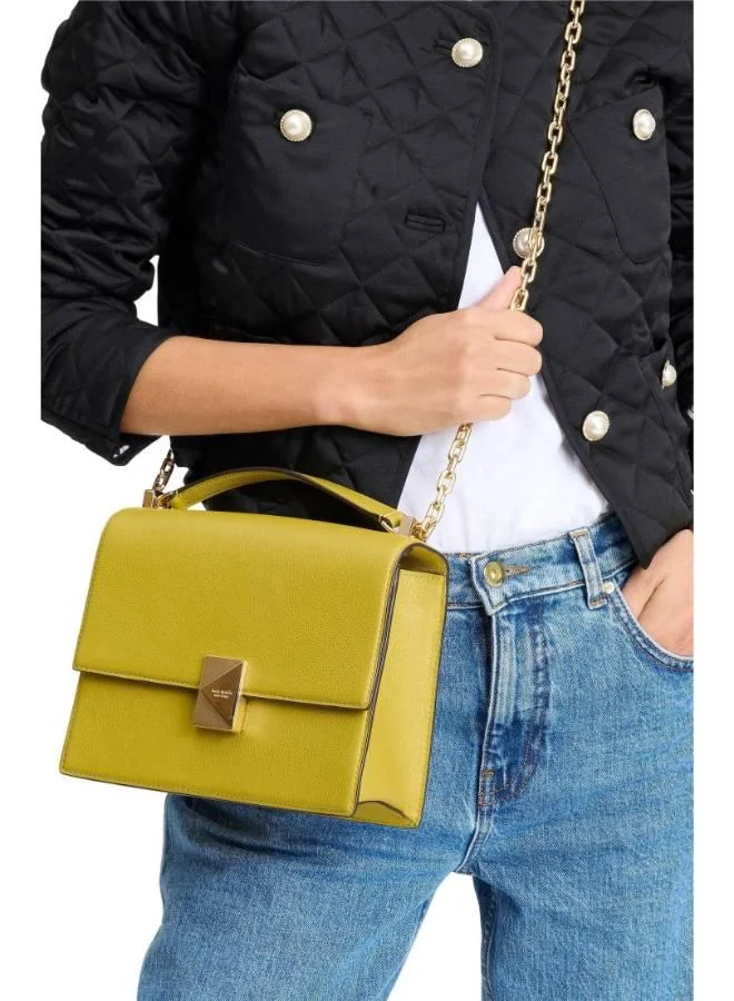 كيت سبيد Deco Pebbled Leather Chain Shoulder